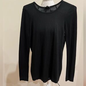 Ann Taylor mixed-media black sweater- M